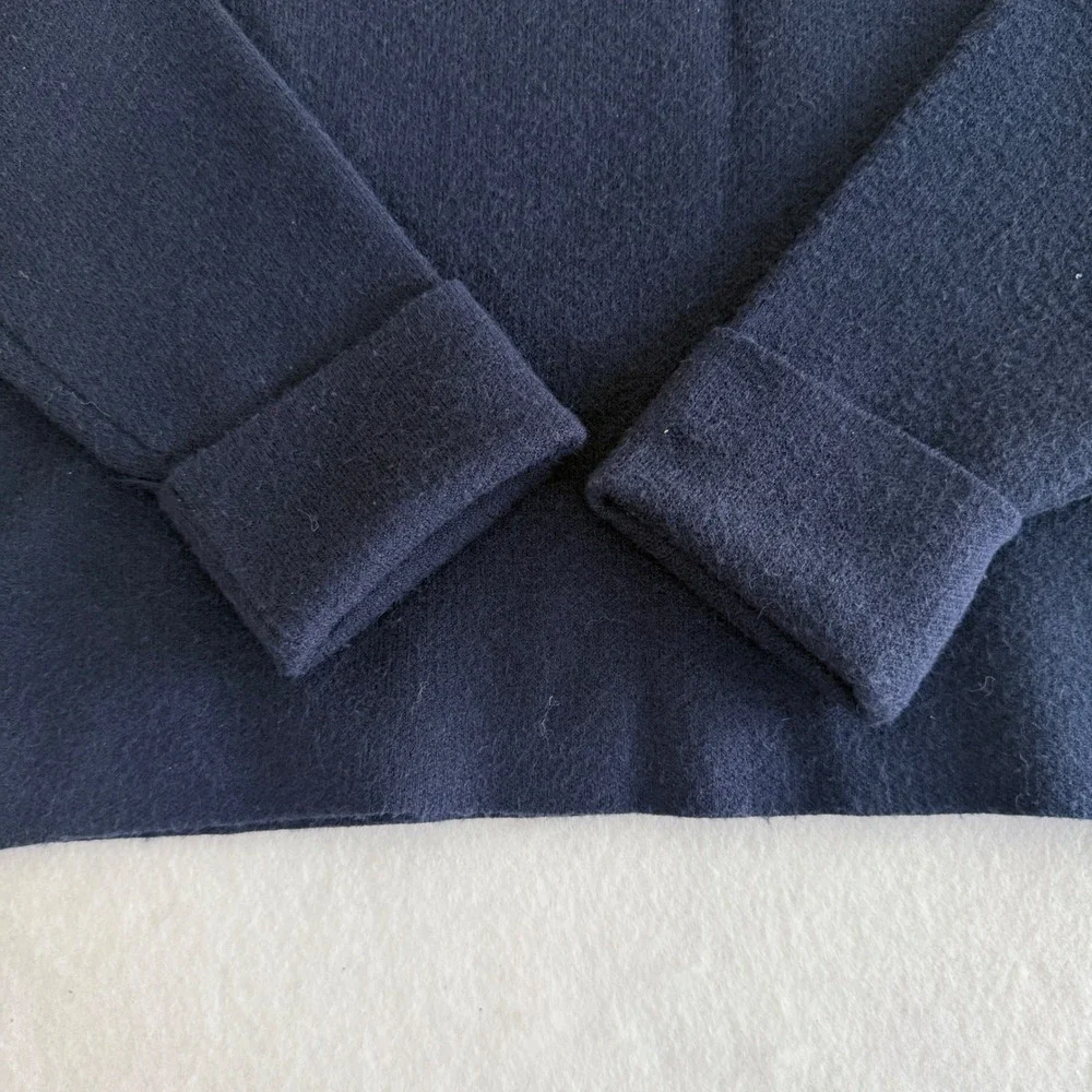 Cynthia Rowley Sweater‎ Women L Navy Blue Heart Elbow Patches Long Sleeve